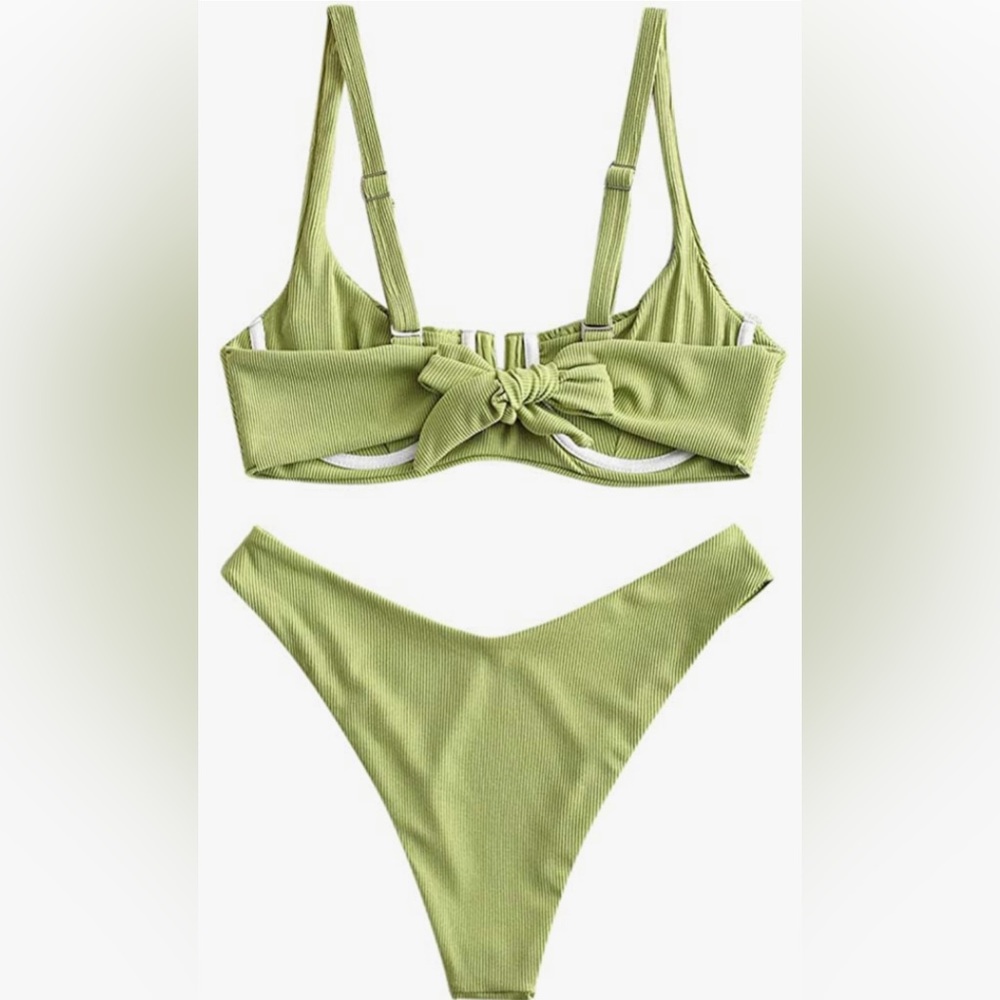 NWT Zaful Ribbed Bikini 2pc - Picture 7 of 8